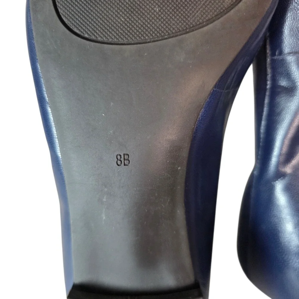 Lauren Ralph Lauren Saige Womens 8B Navy Leather Pointed Toe Ballet Flats